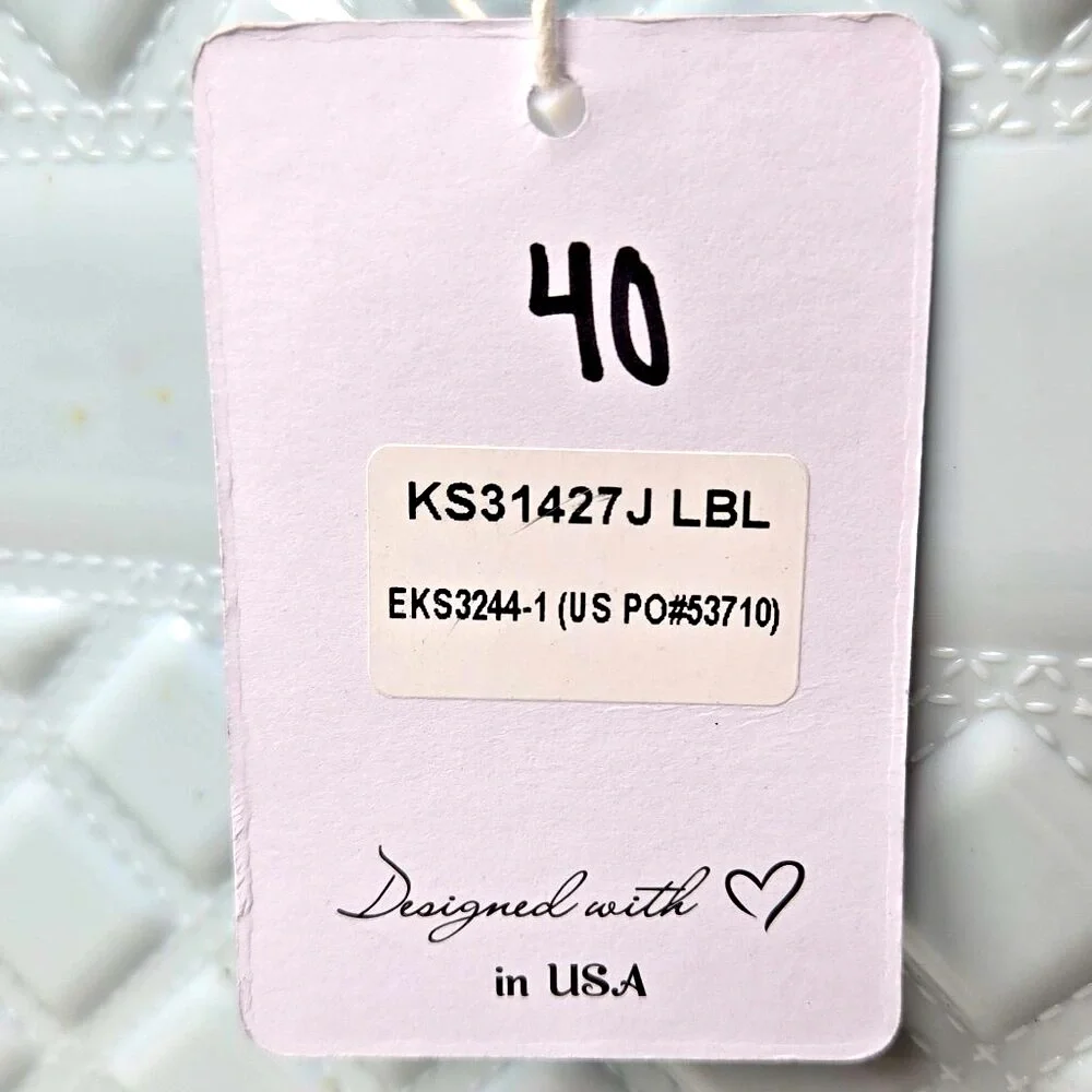 NWT Blush Kiss Quilted Jelly Tote Bag Women's Shopper Light Blue Minimalist